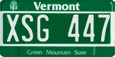 VT license plate XSG447