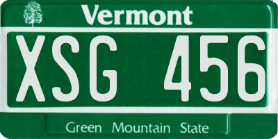 VT license plate XSG456