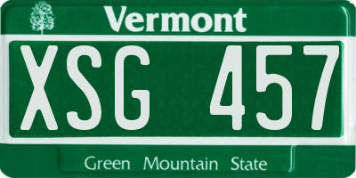 VT license plate XSG457