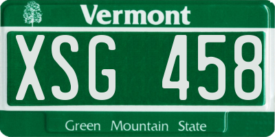 VT license plate XSG458