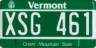 VT license plate XSG461