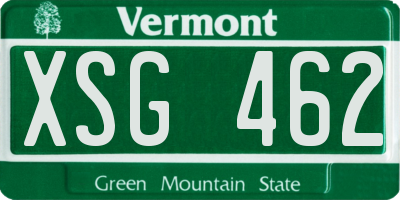 VT license plate XSG462