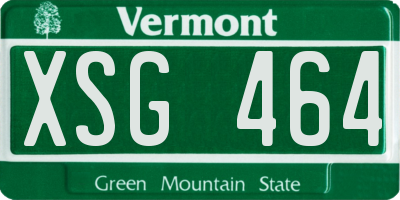 VT license plate XSG464