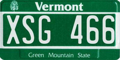 VT license plate XSG466