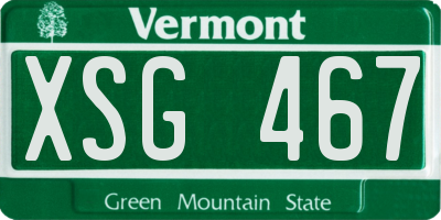 VT license plate XSG467