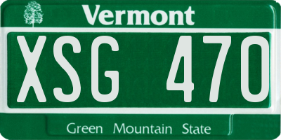 VT license plate XSG470