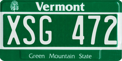 VT license plate XSG472