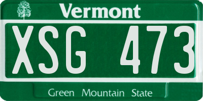 VT license plate XSG473