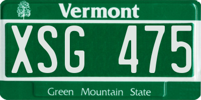 VT license plate XSG475