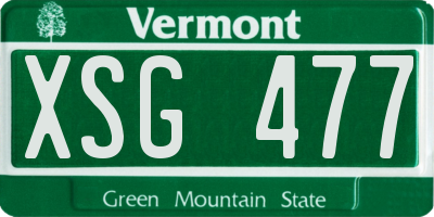VT license plate XSG477