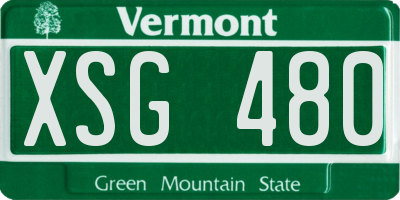 VT license plate XSG480