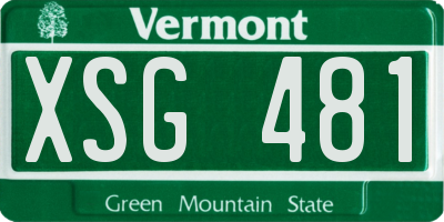 VT license plate XSG481