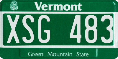 VT license plate XSG483