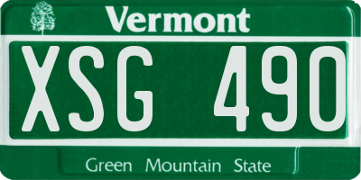 VT license plate XSG490