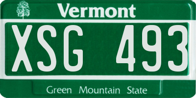 VT license plate XSG493