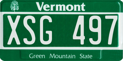 VT license plate XSG497