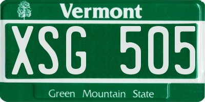 VT license plate XSG505