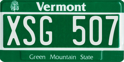 VT license plate XSG507