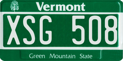 VT license plate XSG508