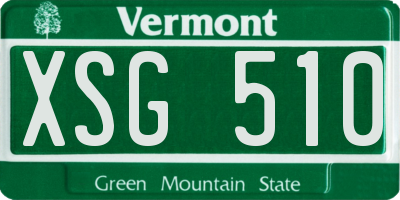 VT license plate XSG510