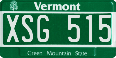 VT license plate XSG515
