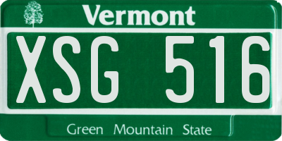 VT license plate XSG516