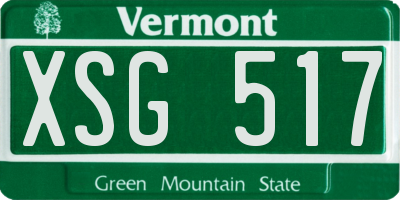VT license plate XSG517