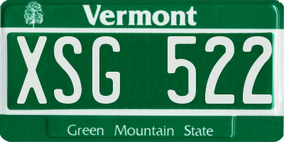 VT license plate XSG522