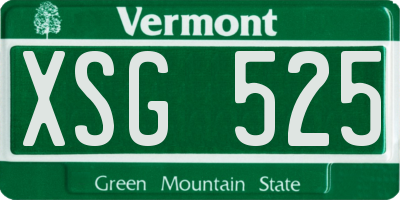 VT license plate XSG525