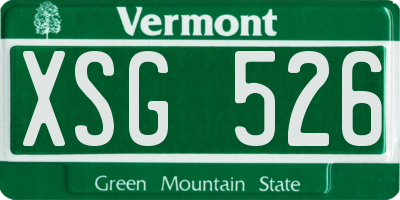 VT license plate XSG526
