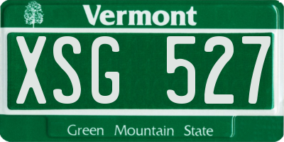 VT license plate XSG527