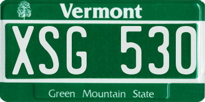 VT license plate XSG530