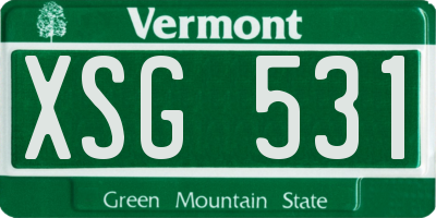 VT license plate XSG531