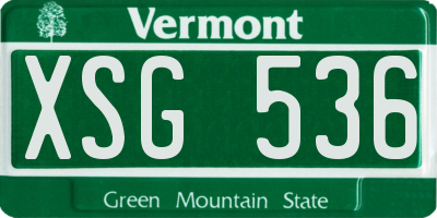 VT license plate XSG536
