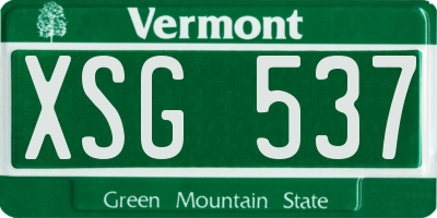 VT license plate XSG537
