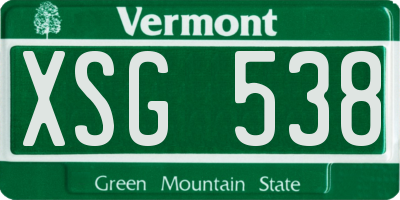 VT license plate XSG538