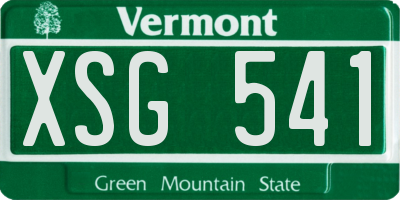 VT license plate XSG541