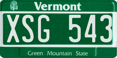 VT license plate XSG543
