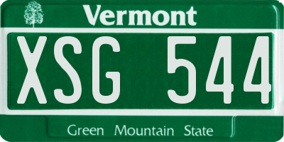 VT license plate XSG544