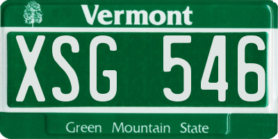 VT license plate XSG546