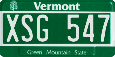 VT license plate XSG547