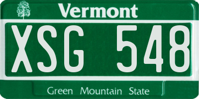 VT license plate XSG548