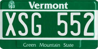 VT license plate XSG552