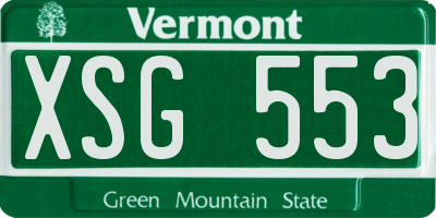 VT license plate XSG553