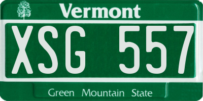 VT license plate XSG557