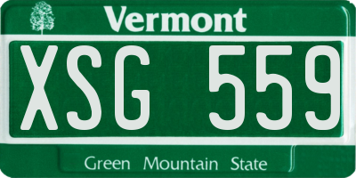 VT license plate XSG559