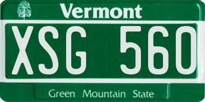 VT license plate XSG560