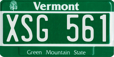 VT license plate XSG561