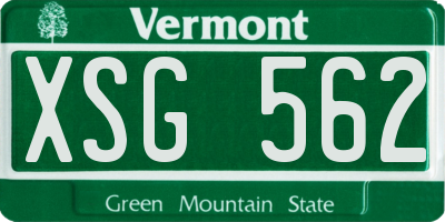 VT license plate XSG562