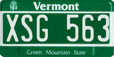 VT license plate XSG563